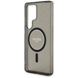 Husa pentru Samsung Galaxy S25 Ultra, Guess IML Glitter Circle MagSafe (GUHMS25LHFGEREK), negru