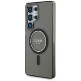 Husa pentru Samsung Galaxy S25 Ultra, Guess IML Glitter Circle MagSafe (GUHMS25LHFGEREK), negru