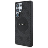 Husa pentru Samsung Galaxy S25 Ultra, Guess 4G Circle Classic Logo MagSafe (GUHMS25LP4PGRSGK), negru