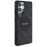 Husa pentru Samsung Galaxy S25 Ultra, Guess 4G Circle Classic Logo MagSafe (GUHMS25LP4PGRSGK), negru