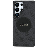 Husa pentru Samsung Galaxy S25 Ultra, Guess 4G Circle Classic Logo MagSafe (GUHMS25LP4PGRSGK), negru