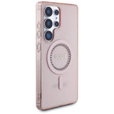 Husa pentru Samsung Galaxy S25 Ultra, Guess IML Rhinestones MagSafe (GUHMS25LPFTDTEP), roz