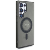 Husa pentru Samsung Galaxy S25, Guess IML Rhinestones MagSafe (GUHMS25LPFTDTEK), negru
