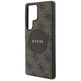 Husa pentru Samsung Galaxy S25 Ultra, Guess 4G Circle Classic Logo MagSafe (GUHMS25LP4PGRSGW), maro