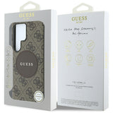 Husa pentru Samsung Galaxy S25 Ultra, Guess 4G Circle Classic Logo MagSafe (GUHMS25LP4PGRSGW), maro