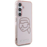 Husa pentru Samsung Galaxy S25, Karl Lagerfeld IML Rhinestones (KLHCS25SHKHDCELP), roz
