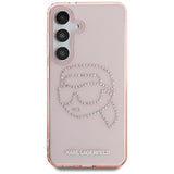 Husa pentru Samsung Galaxy S25, Karl Lagerfeld IML Rhinestones (KLHCS25SHKHDCELP), roz