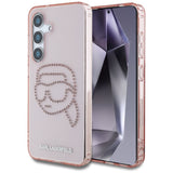Husa pentru Samsung Galaxy S25, Karl Lagerfeld IML Rhinestones (KLHCS25SHKHDCELP), roz