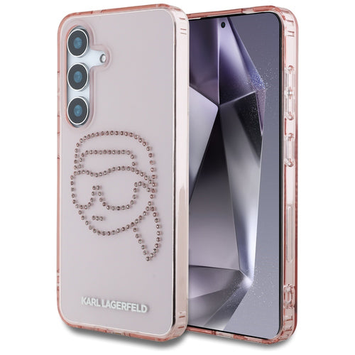 Husa pentru Samsung Galaxy S25, Karl Lagerfeld IML Rhinestones (KLHCS25SHKHDCELP), roz