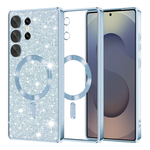 Husa pentru Samsung Galaxy S25 Ultra, Techsuit Lux Glitter MagSafe, bleu