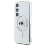 Husa pentru Samsung Galaxy S25, Karl Lagerfeld IML MagSafe (KLHMS25SHLSKIH), alb