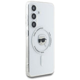 Husa pentru Samsung Galaxy S25, Karl Lagerfeld IML MagSafe (KLHMS25SHLSKIH), alb