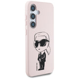 Husa pentru Samsung Galaxy S25, Karl Lagerfeld Silicone Graffiti MagSafe (KLHMS25SPNYKGRTP), roz