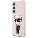 Husa pentru Samsung Galaxy S25, Karl Lagerfeld Silicone Graffiti MagSafe (KLHMS25SPNYKGRTP), roz