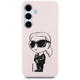 Husa pentru Samsung Galaxy S25, Karl Lagerfeld Silicone Graffiti MagSafe (KLHMS25SPNYKGRTP), roz