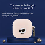 Husa casti pentru AirPods 4, Karl Lagerfeld Silicone Karl Head 3d Kla4runikk, negru