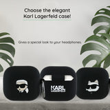 Husa casti pentru AirPods 4, Karl Lagerfeld Silicone Choupette Head 3d Kla4runchk, negru