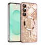 Husa pentru Samsung Galaxy S25 Plus, Techsuit Lux Glitter MagSafe, roz auriu
