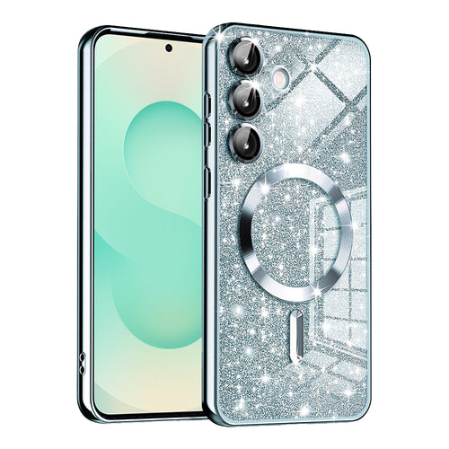 Husa pentru Samsung Galaxy S25 Plus, Techsuit Lux Glitter MagSafe, bleu