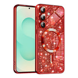 Husa pentru Samsung Galaxy S25 Plus, Techsuit Lux Glitter MagSafe, argintiu