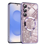 Husa pentru Samsung Galaxy S25, Techsuit Lux Glitter MagSafe, bleu