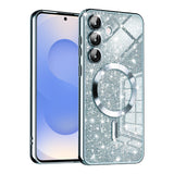 Husa pentru Samsung Galaxy S25, Techsuit Lux Glitter MagSafe, bleu