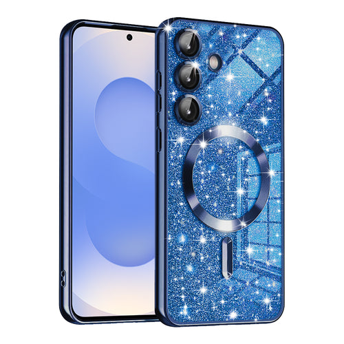 Husa pentru Samsung Galaxy S25, Techsuit Lux Glitter MagSafe, albastru
