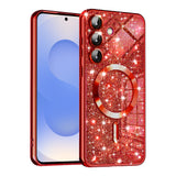 Husa pentru Samsung Galaxy S25, Techsuit Lux Glitter MagSafe, argintiu