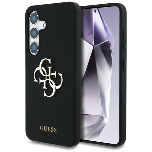 Husa pentru Samsung Galaxy S25, Guess Silicone 4G Big Metal Logo (GUHCS25SS4SMDK), negru