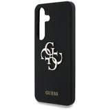 Husa pentru Samsung Galaxy S25 Ultra, Guess Silicone 4G Big Metal Logo (GUHCS25LS4SMDK), negru