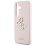 Husa pentru Samsung Galaxy S25, Guess Silicone 4G Big Metal Logo (GUHCS25SS4SMDP), roz