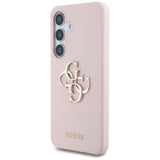 Husa pentru Samsung Galaxy S25, Guess Silicone 4G Big Metal Logo (GUHCS25SS4SMDP), roz