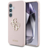 Husa pentru Samsung Galaxy S25, Guess Silicone 4G Big Metal Logo (GUHCS25SS4SMDP), roz