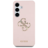 Husa pentru Samsung Galaxy S25, Guess Silicone 4G Big Metal Logo (GUHCS25SS4SMDP), roz