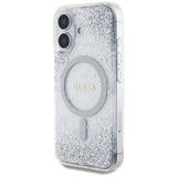 Husa pentru iPhone 16, Guess Hardcase Resin Gradient Glitter MagSafe (GUHMP16SRGRGES), argintiu