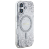 Husa pentru iPhone 16, Guess Hardcase Resin Gradient Glitter MagSafe (GUHMP16SRGRGES), argintiu