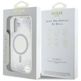 Husa pentru iPhone 16, Guess Hardcase Resin Gradient Glitter MagSafe (GUHMP16SRGRGES), argintiu