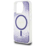 Husa pentru iPhone 16 Pro, Guess Resin Bottom Glitter MagSafe (GUHMP16LRGRGEU), mov