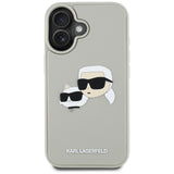Husa pentru iPhone 16, Karl Lagerfeld 3D Design (KLHCP16SRBCKCHLE), bej