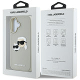 Husa pentru iPhone 16, Karl Lagerfeld 3D Design (KLHCP16SRBCKCHLE), bej