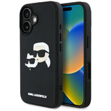 Husa pentru iPhone 16, Karl Lagerfeld 3D Design (KLHCP16SRBCKCHLK), negru