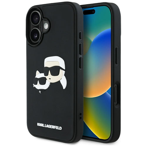 Husa pentru iPhone 16, Karl Lagerfeld 3D Design (KLHCP16SRBCKCHLK), negru