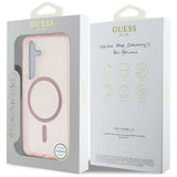 Husa pentru Samsung Galaxy S25, Guess IML Glitter Circle MagSafe (GUHMS25SHFGEREP), roz