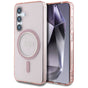 Husa pentru Samsung Galaxy S25, Guess IML Glitter Circle MagSafe (GUHMS25SHFGEREP), roz