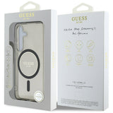 Husa pentru Samsung Galaxy S25, Guess IML Glitter Circle MagSafe (GUHMS25SHFGEREK), negru