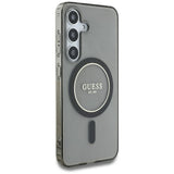 Husa pentru Samsung Galaxy S25, Guess IML Glitter Circle MagSafe (GUHMS25SHFGEREK), negru