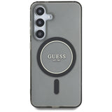 Husa pentru Samsung Galaxy S25, Guess IML Glitter Circle MagSafe (GUHMS25SHFGEREK), negru