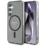 Husa pentru Samsung Galaxy S25, Guess IML Glitter Circle MagSafe (GUHMS25SHFGEREK), negru
