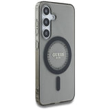 Husa pentru Samsung Galaxy S25, Guess IML Rhinestones MagSafe (GUHMS25SPFTDTEK), negru
