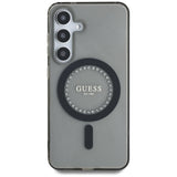 Husa pentru Samsung Galaxy S25, Guess IML Rhinestones MagSafe (GUHMS25SPFTDTEK), negru